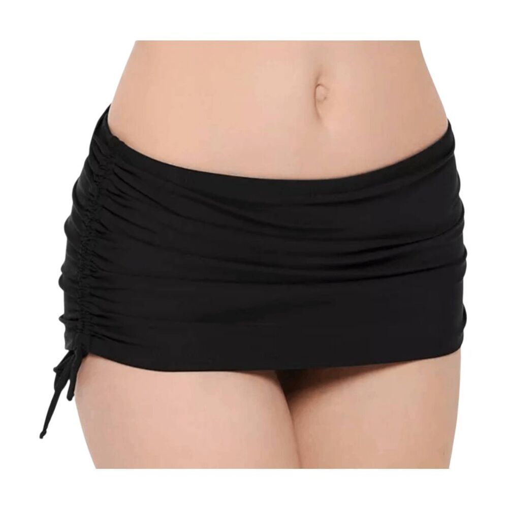 APT 9 Black Ruched Swim Skirtini Size Small